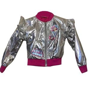 Silver and Pink Metallic Jacket LOL size 6